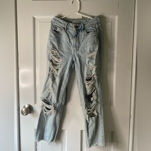 light washed ripped jeans